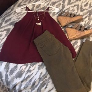 Flying Monkey Olive Skinny Jeans